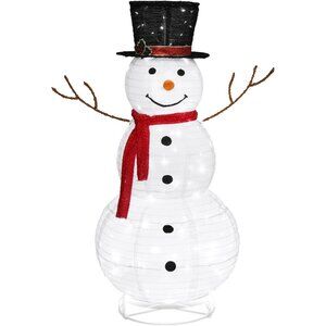 Snowman Christmas With 90 Led Lights Top Hat Holiday Ornaments Yard Decorations
